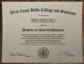 purchase realistic West Coast Bible College and Seminary degree