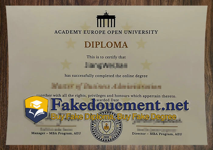 purchase realistic Academy Europe Open University diploma