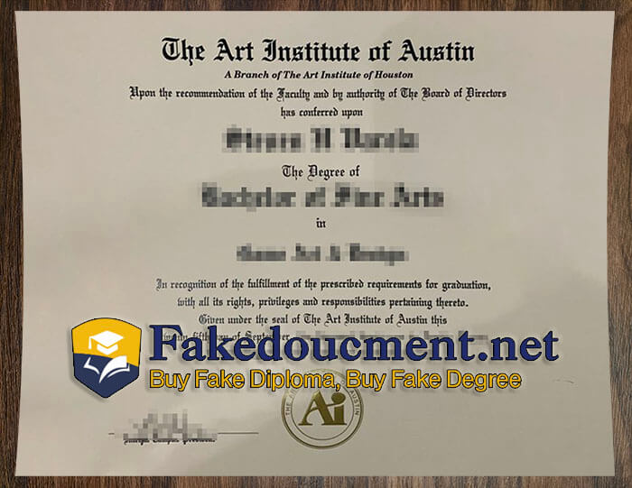 purchase realistic Art Institute of Austin diploma