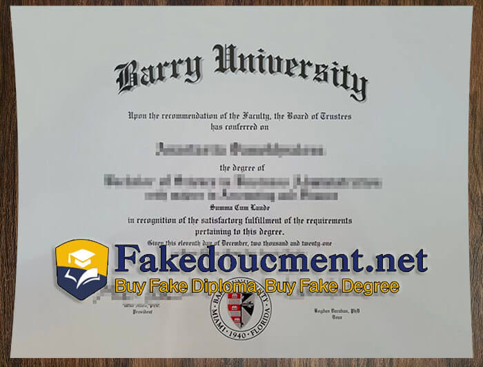 purchase realistic Barry University diploma