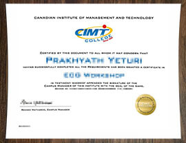 purchase realistic CIMT College certificate