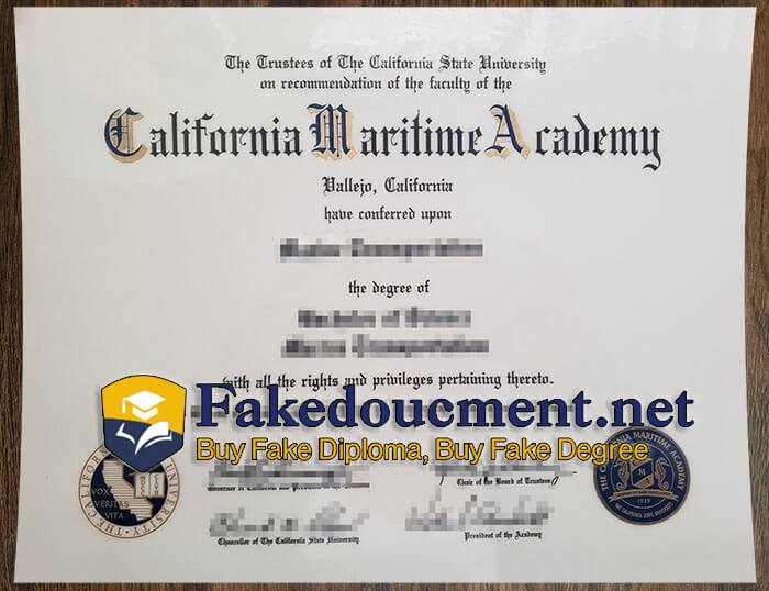 purchase realsitic California Maritime Academy diploma