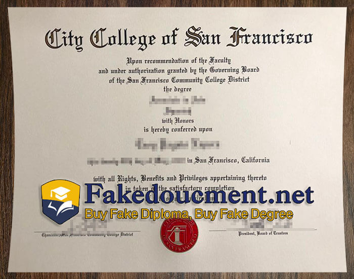 purchase realistic City College of San Francisco diploma