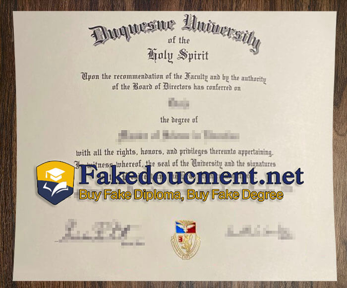 purchase realistic Duquesne University diploma