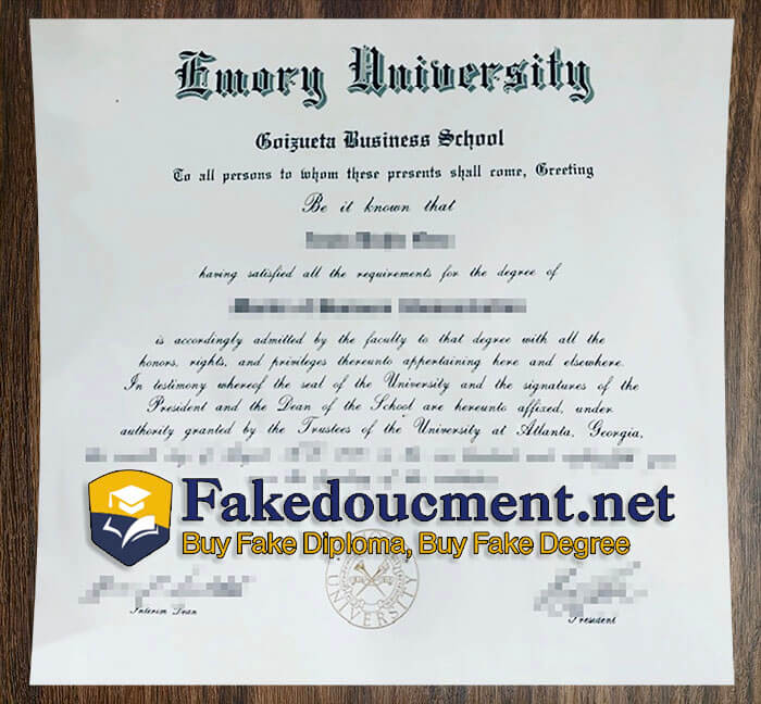 purchase realistic Emory University diploma