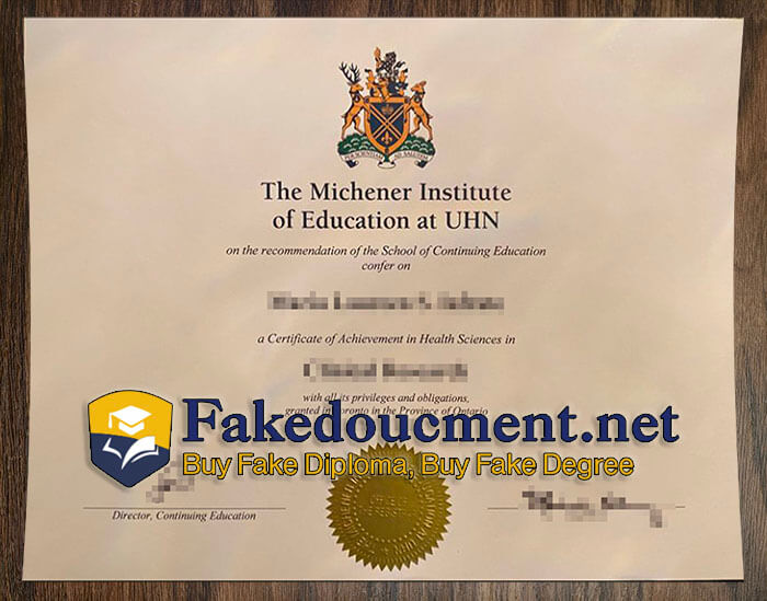 purchase realistic Michener Institute of Education at UHN diploma