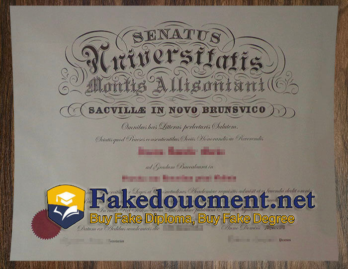 purchase realistic Mount Allison University diploma