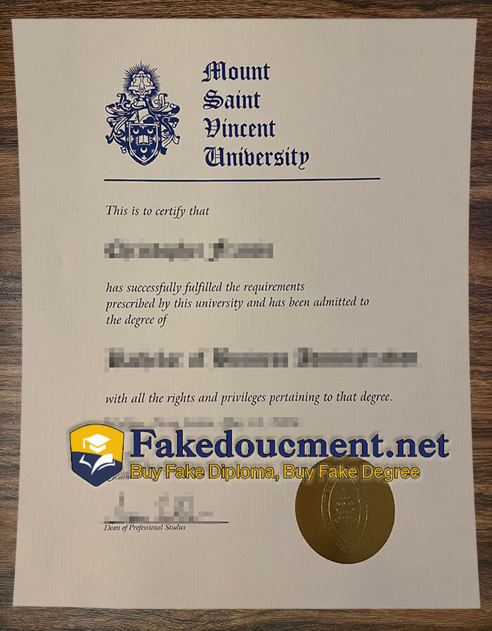 purchase realistic Mount Saint Vincent University diploma