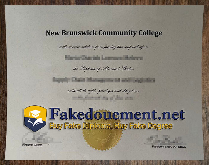 purchase realistic New Brunswick Community College diploma