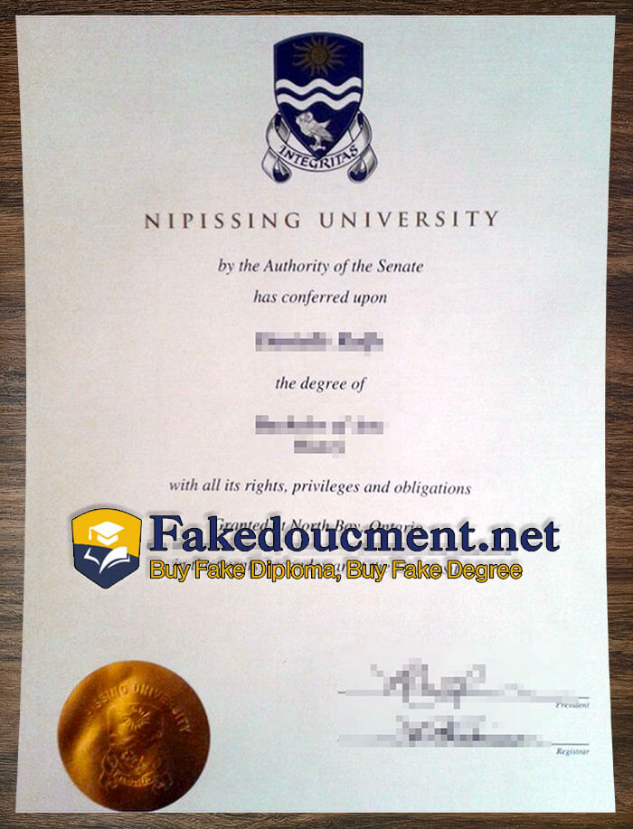 purchase realsitic Nipissing University diploma