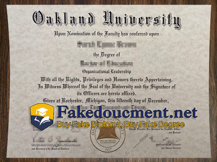 purchase realistic Oakland University diploma