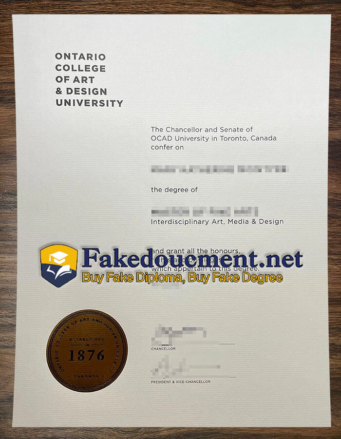 purchase realistic Ontario College of Art & Design University diploma