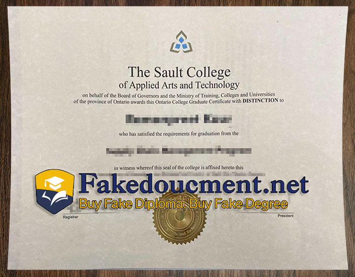 purchase realistic Sault College diploma