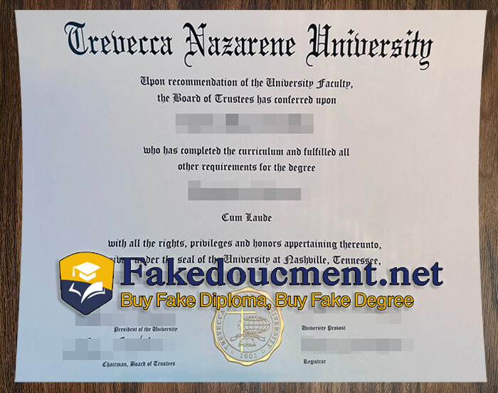 purchase realistic Trevecca Nazarene University diploma