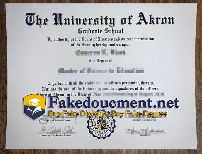 purchase realistic University of Akron diploma