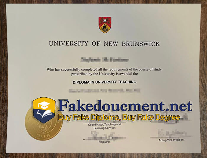 purchase realistic University of New Brunswick diploma