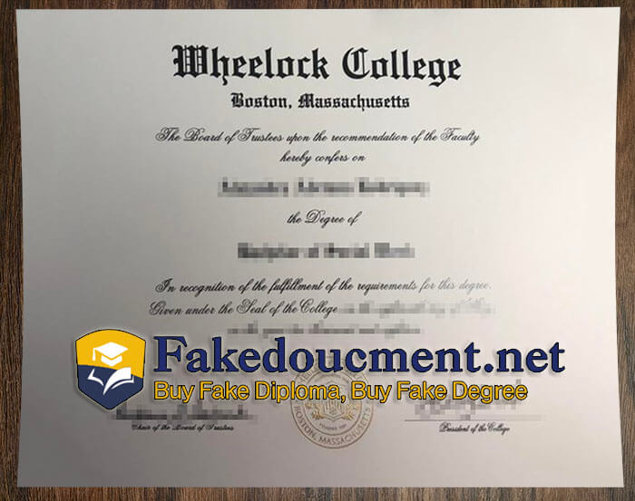 purchase realistic Wheelock College diploma