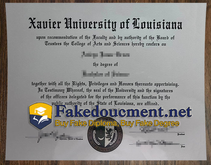 purchase realistic Xavier University of Louisiana diploma