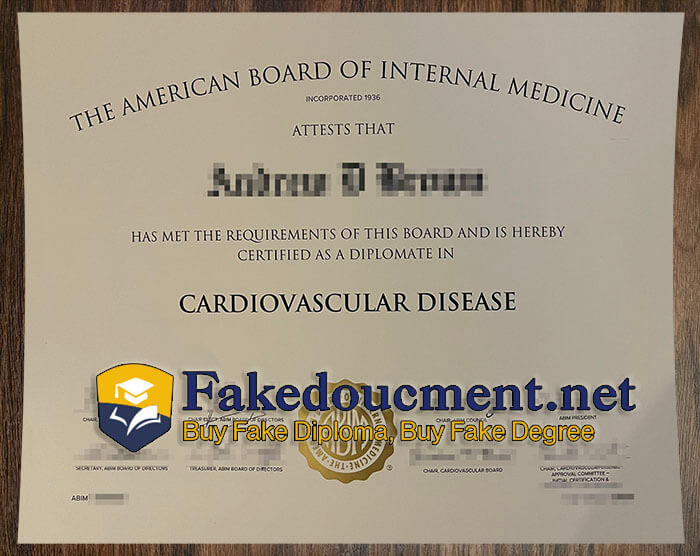 purchase realistic American Board of Internal Medicine certificate