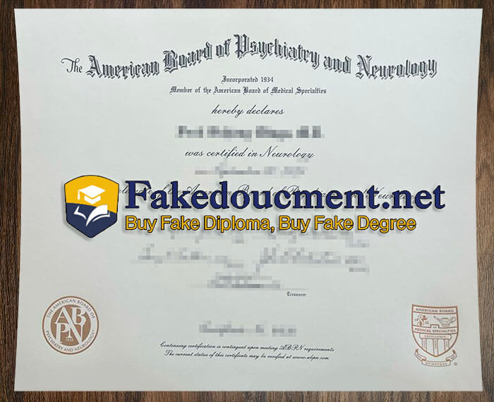 purchase realistic American Board of Psychiatry and Neurology certificate