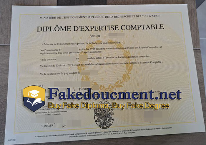 purchase realistic Diplome D'expertise Comptable