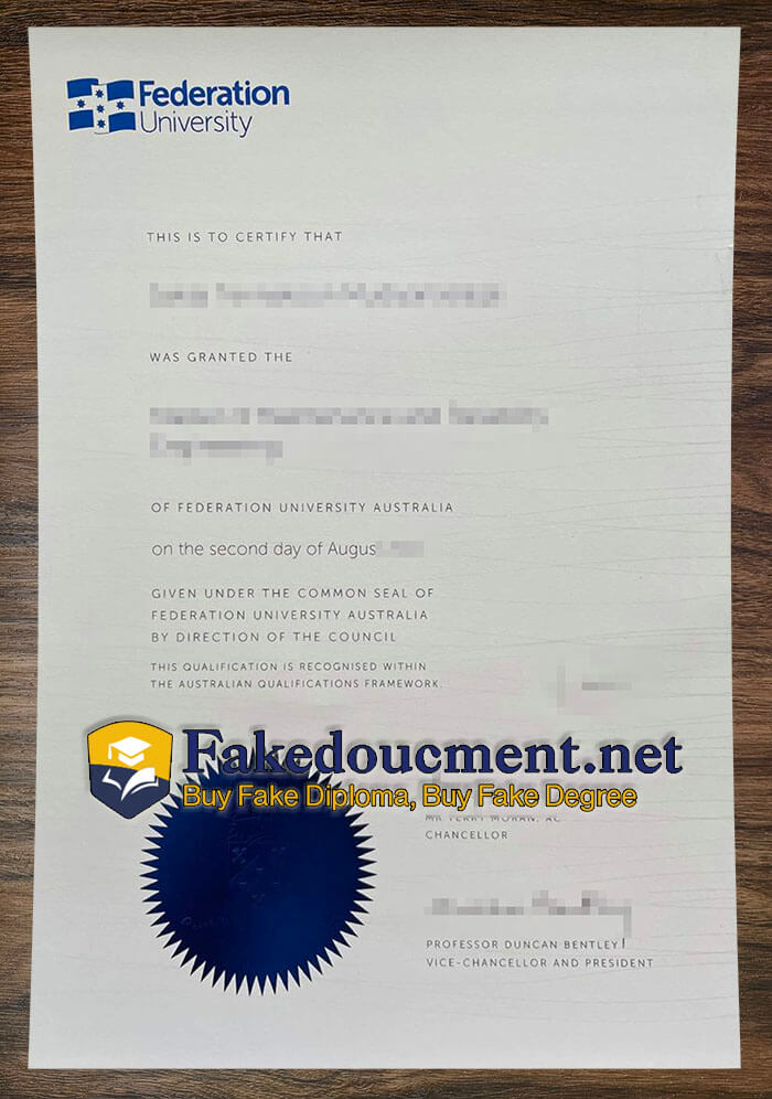 purchase realistic Federation University diploma