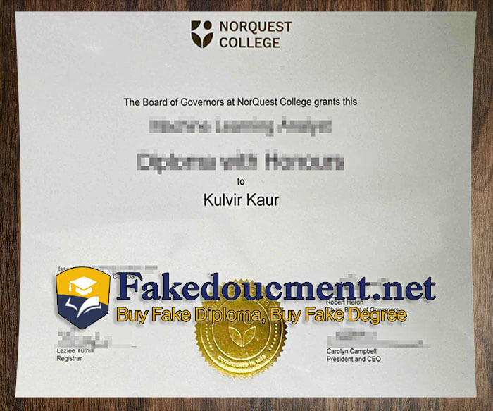 purchase realistic Norquest College degree