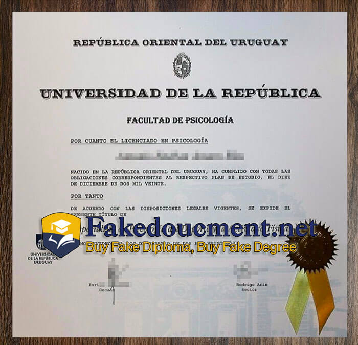 purchase realistic Universidad de la Republica certificate