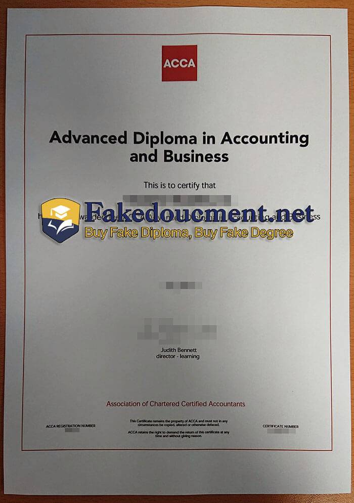 purhase realistic ACCA Advanced Diploma certificate