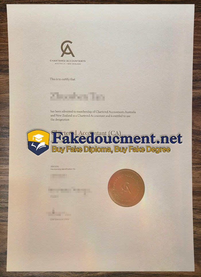 purchase realistic Chartered Accountants Australia New Zealand certificate