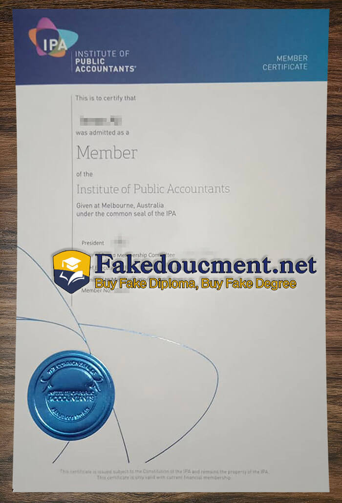 purchase realistic IPA Member Certificate