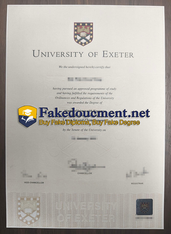 purchase realistic University of Exeter diploma