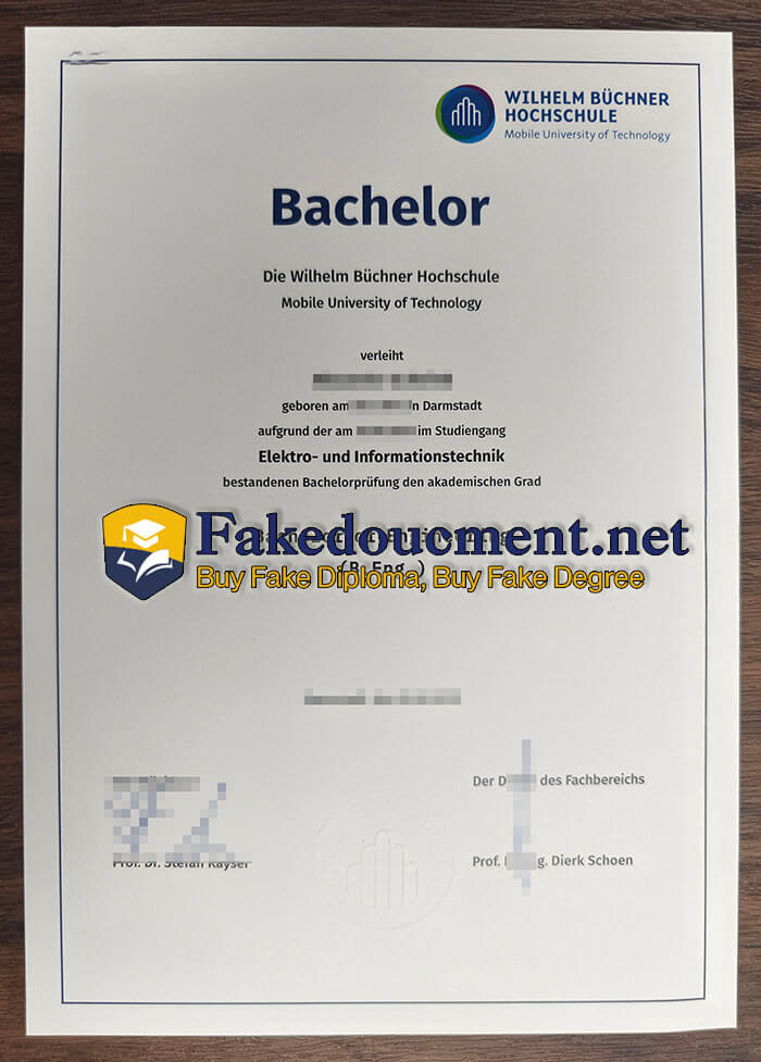 purchase realistic Wilhelm Büchner Hochschule diploma