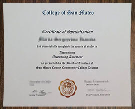 purchase realistic College of San Mateo degree