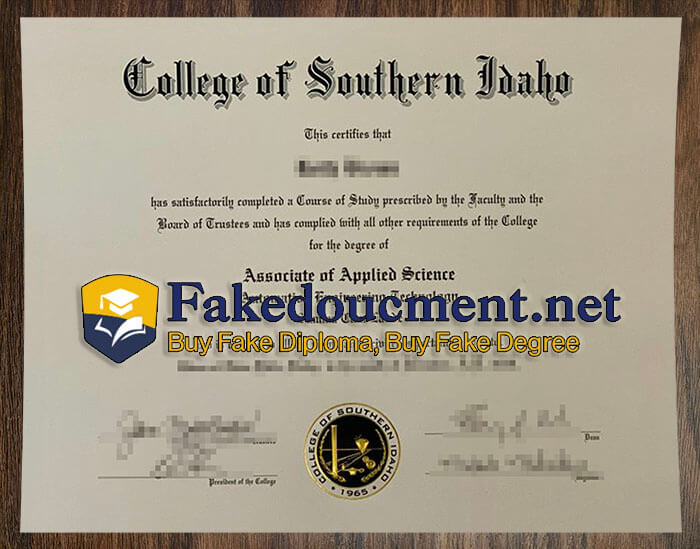 purchase realistic College of Southern Idaho diploma