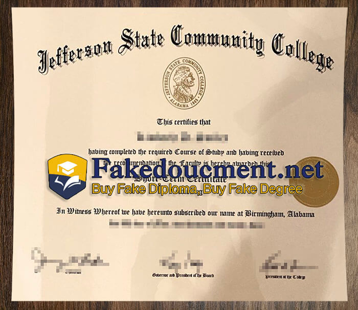 purchase realistic Jefferson State Community College diploma